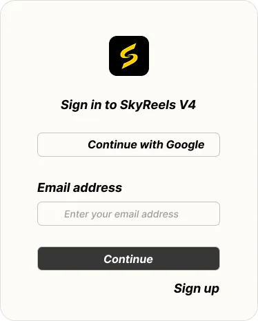SkyReels V4 — Video Generation and Omni Reference mode selection in the dark UI